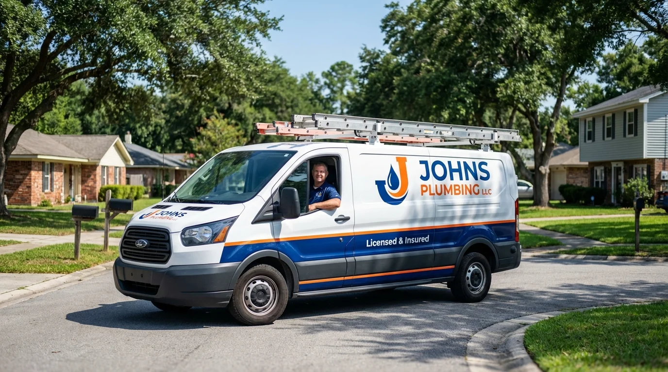 Johns Plumbing LLC service van in Grove City, OH