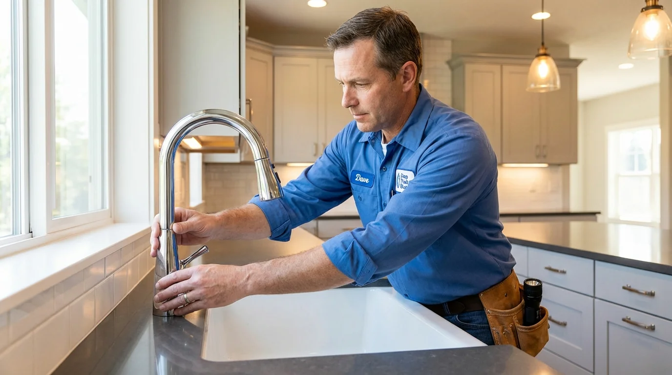 Kitchen faucet installation by Johns Plumbing LLC in Grove City